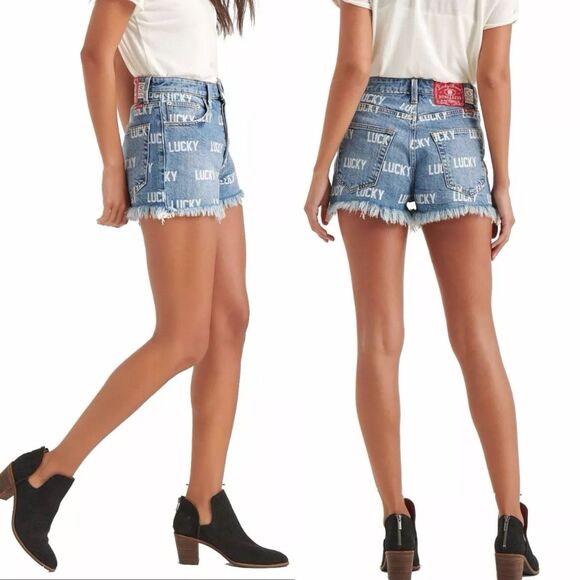 Lucky Brand Womens Totally Lucky  Pins Allover Printed High Rise Shorts Size 28 - Picture 8 of 8